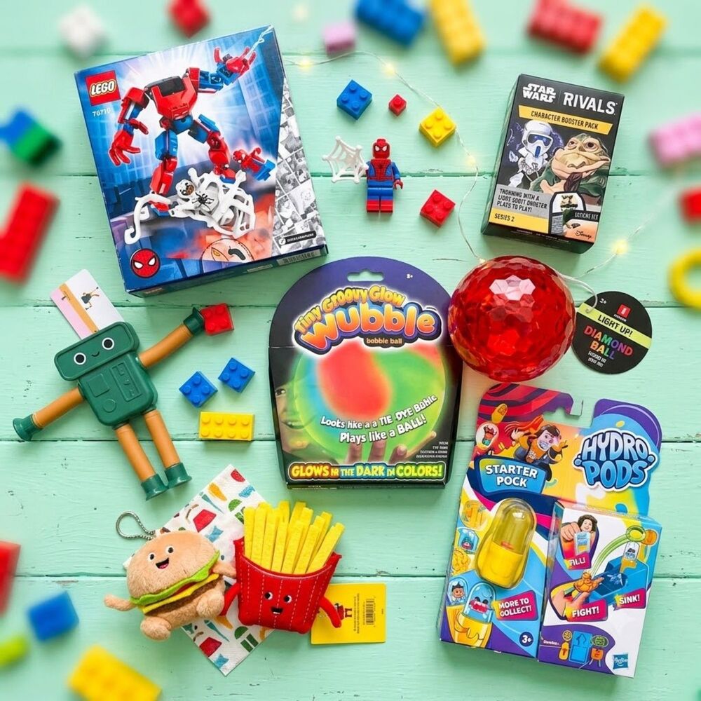NWT Kids Toy Bundle: LEGO Spider-Man, Star Wars, Hydro Pods & Plushies!